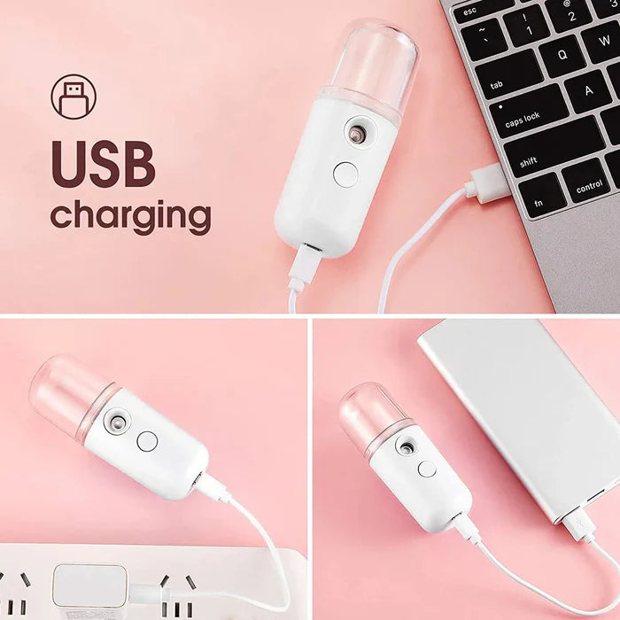 Portable Nano Face Mist Sprayer 30ml – USB Rechargeable Facial Moisturizer
