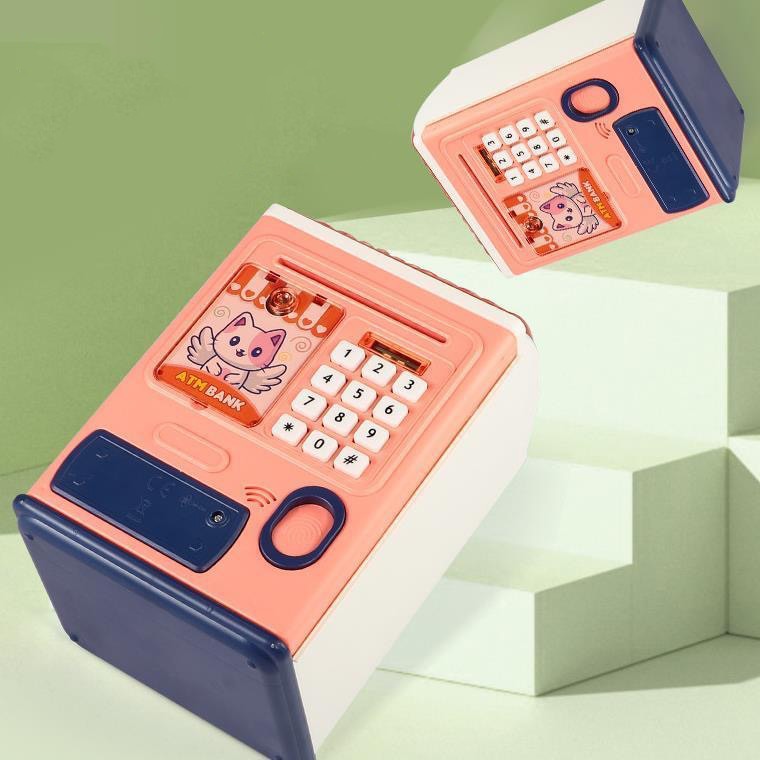Kids ATM Money Box β Fingerprint & Password Security Savings Bank with Auto Note Roller
