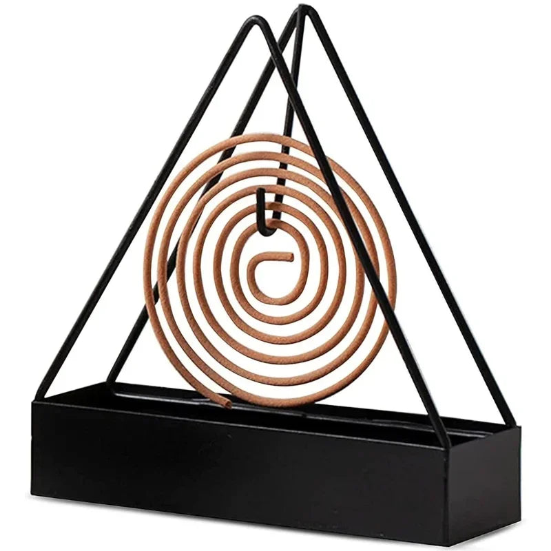 Triangle-Shaped Iron Mosquito Coil Holder β Hanging & Standing Incense Burner