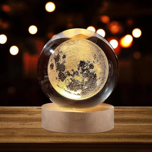 LunaGlow™ 3D Moon Crystal Ball Night Lamp