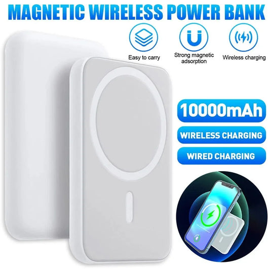 10000mAh Magnetic Wireless Power Bank – Fast Charging for iPhone & Android