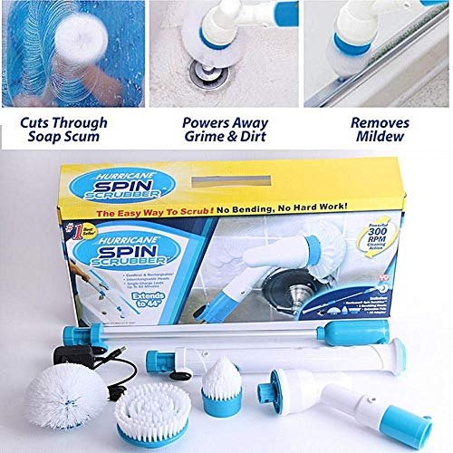 Electric Cleaning Brush – Long Handle Spin Scrubber