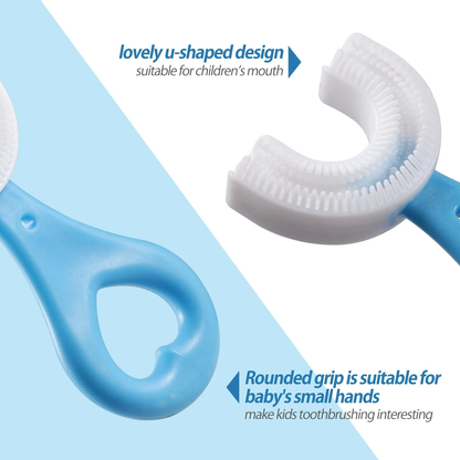 360° U-Shaped Silicone Baby Toothbrush – Kids Teeth Cleaning Brush with Box