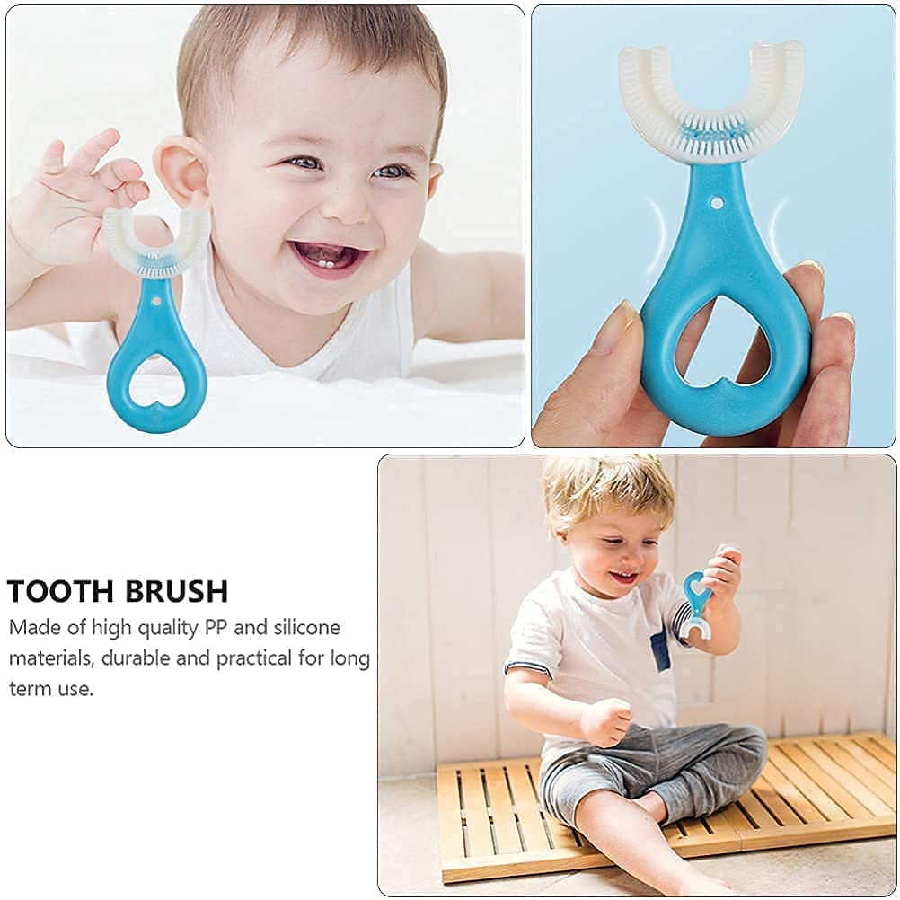 360° U-Shaped Silicone Baby Toothbrush – Kids Teeth Cleaning Brush with Box