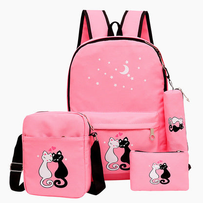 4-Piece Kids School Bag Set – Backpack, Lunch Bag, Pencil Case & Drawstring Bag