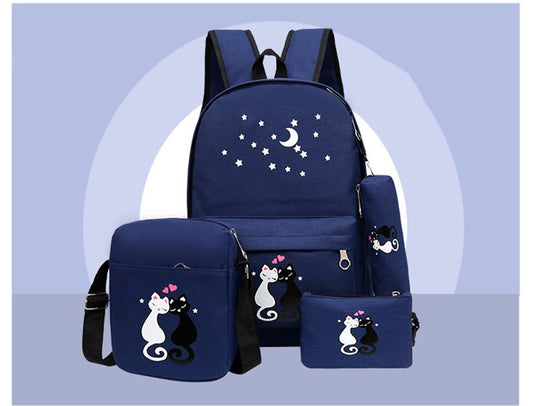 4-Piece Kids School Bag Set – Backpack, Lunch Bag, Pencil Case & Drawstring Bag