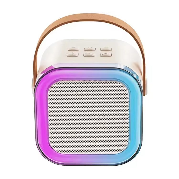K12 Bluetooth Karaoke Speaker with Wireless Mic – RGB LED Lights & Rechargeable Speaker