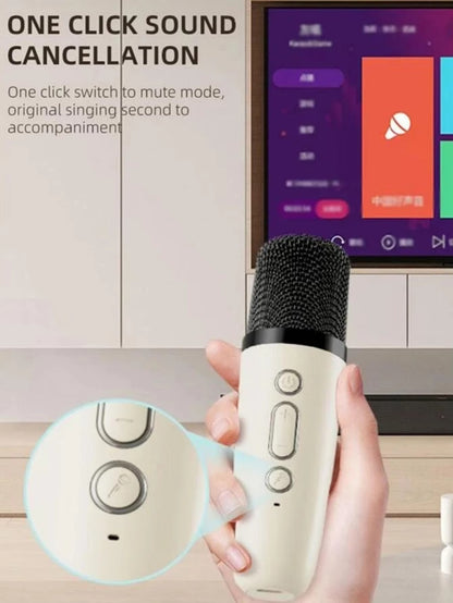 K12 Bluetooth Karaoke Speaker with Wireless Mic – RGB LED Lights & Rechargeable Speaker