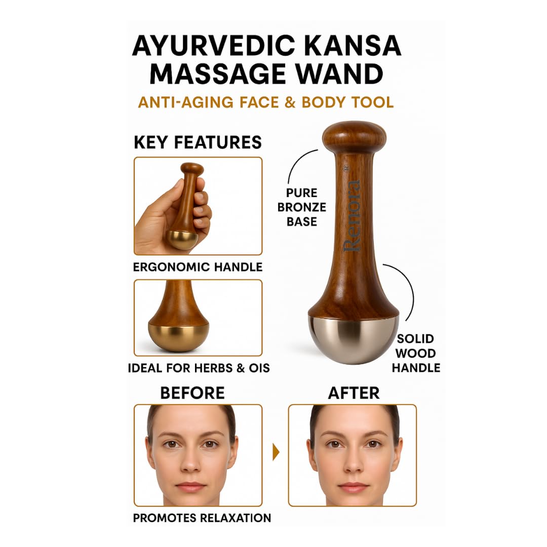 Kansa Wand Face & Body Massager – Ayurvedic Bronze Massage Tool