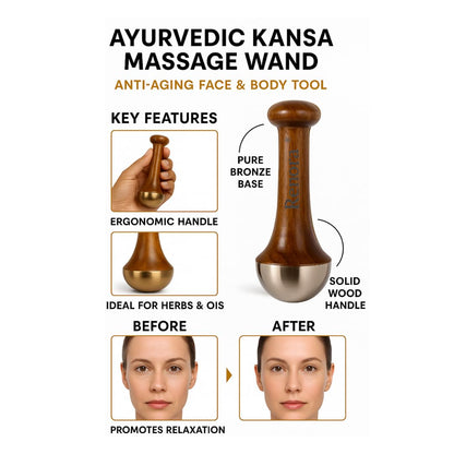 Kansa Wand Face & Body Massager – Ayurvedic Bronze Massage Tool