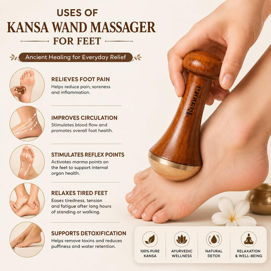 Kansa Wand Face & Body Massager – Ayurvedic Bronze Massage Tool