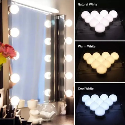 💡 10-Bulb Vanity Mirror LED Light Kit – 3 Modes, USB Operated