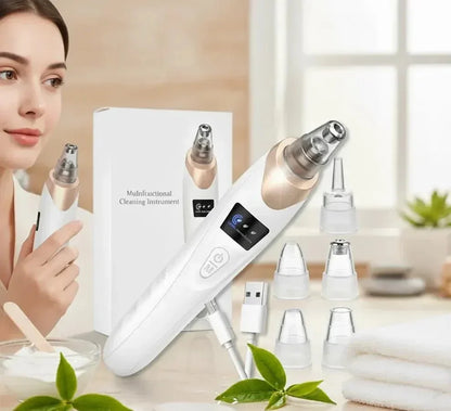 Electric Blackhead Remover Vacuum – 5-Head Pore Cleaner & Facial Suction Tool
