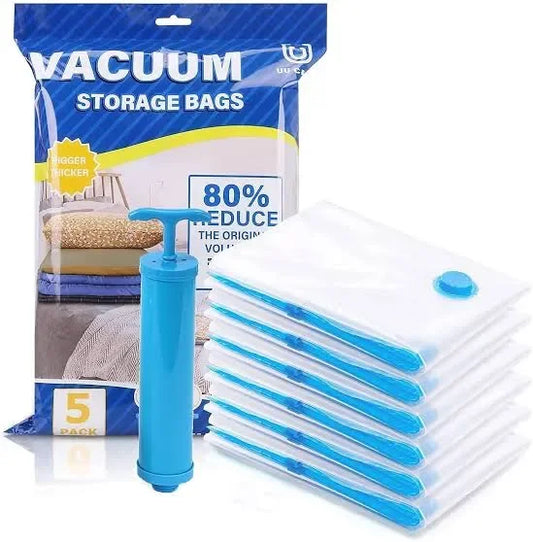 Vacuum Storage Bags with Hand Pump – Space-Saving Compression Bags for Clothes & Bedding