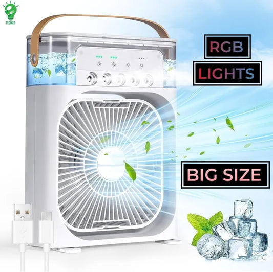 Desktop Air Cooler with Mist & LED Lights