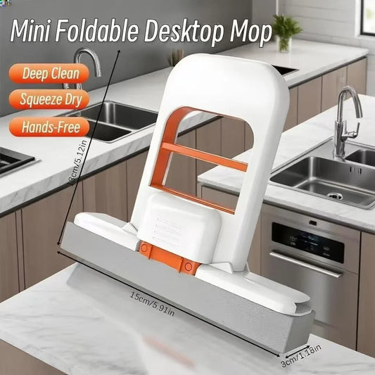 CleanSwipe™ Foldable Mini Sponge Mop – Self-Squeezing