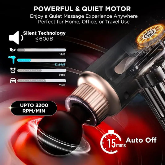 PulsePro™ Deep Tissue Massage Gun – 3200 RPM