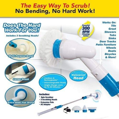 Electric Cleaning Brush – Long Handle Spin Scrubber