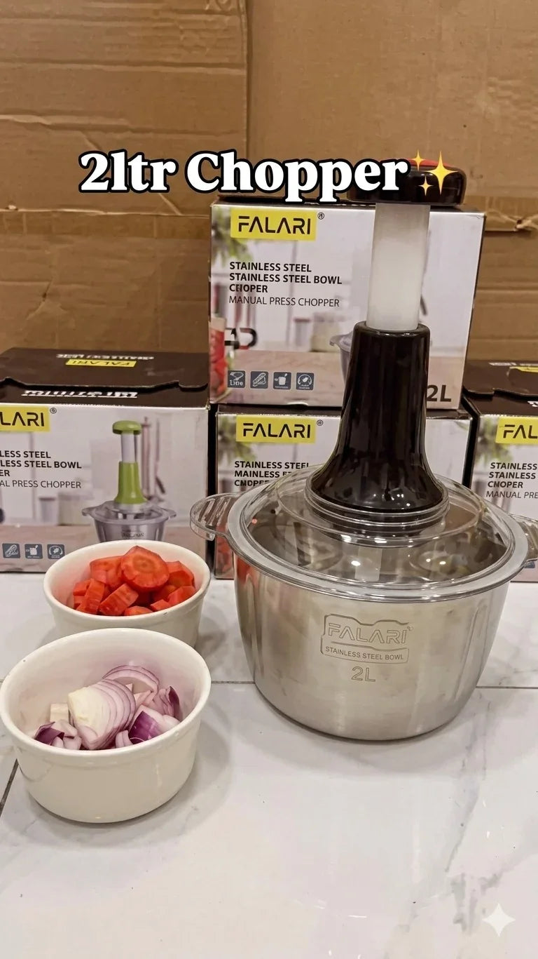 ChopEase™ 2L Manual Vegetable Chopper & Food Processor
