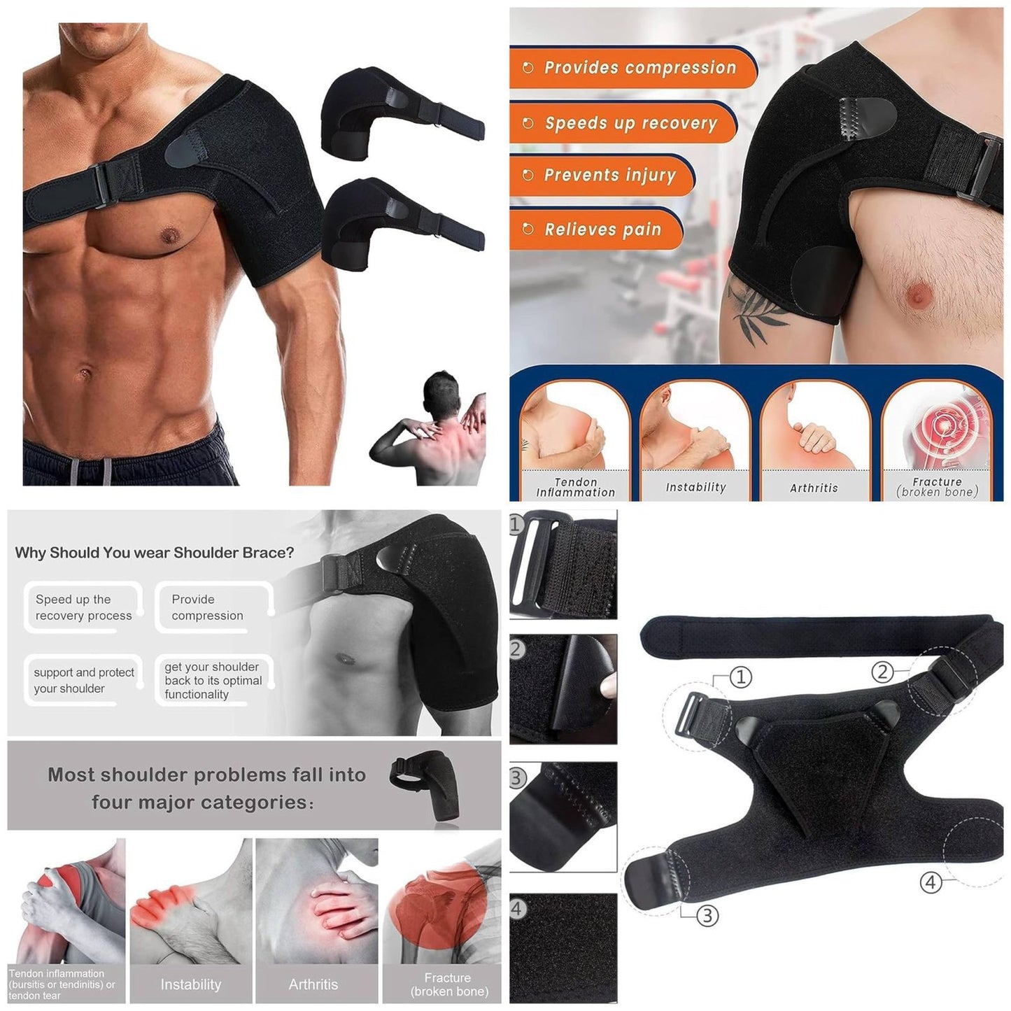 ShoulderPro™ Adjustable Shoulder Support Brace
