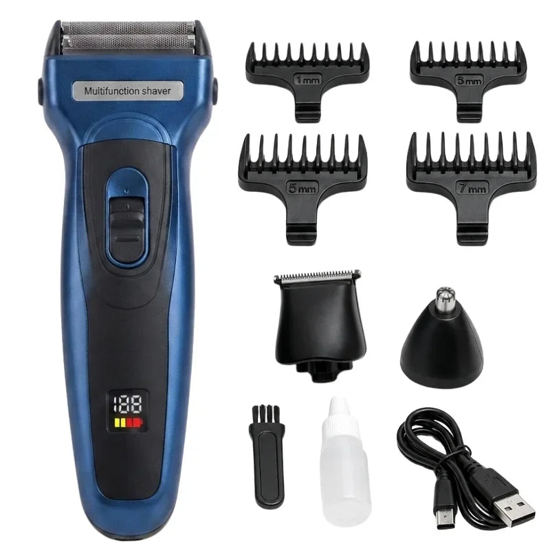 Kemei KM-5560 USB Hair Clipper – Rechargeable Grooming Kit with Nose Trimmer
